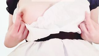 Maid's Nipple Masturbation