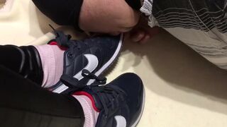 Slave Licks Sneakers to Mistress