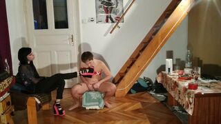 Beth Kinky - Sexy Goth Domina Stomping on Slave's Worthless Dick HD