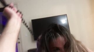 SUPER Wet Submissive Teen Sucks and Fucks with Anal Plug! SLOPPY