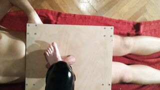 Domina POV Cock Stomping Bare Feet & Cock Slapping her Slave Pt2 HD