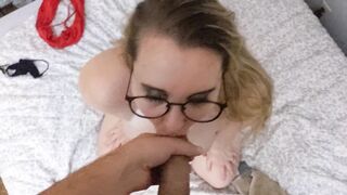 POV BLOWJOB Submissive Teen Sucks your Dick - CUM in her Mouth