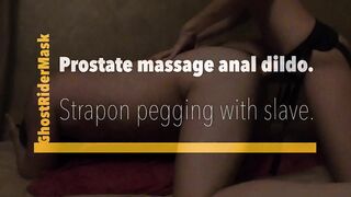 Prostate Massage with Dildo. Strapon Pegging with Slave. Trailer