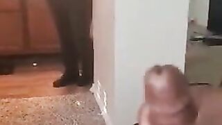 Latina Maid Couldnt help but Watch me Jerk off and Cum