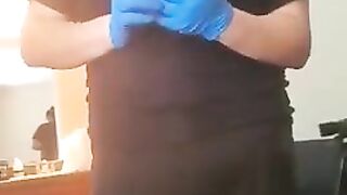 Latina Maid Couldnt help but Watch me Jerk off and Cum