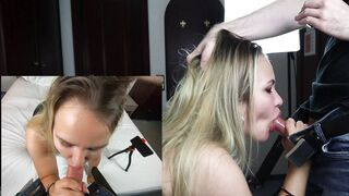 Amateur Teen Fast Deepthroat Big Cock and Swallow Cum