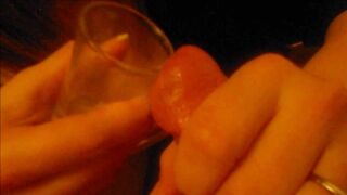Slow Deepthroat Sucking Blowjob,Milking Hot Cum into Shot Glass & Swallowed