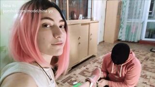 FEMDOM FOOT WORSHIP Slave Cleans Shoes Sniffs Socks Licks Feet - Nina Yo