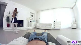 Gorgeous maid pounded hard in her tight pussy