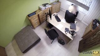 LOAN4K. Smart Young Chick comes to Loan Office with Shaved Pussy