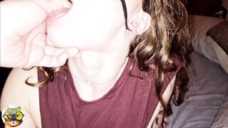 Amateur Girl first Anal Orgasm Ass to Mouth Cum Swallow Huge Cock