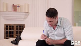 Teacher Fucks Horny College Student Nikky Perry's Tight Pussy and Asshole