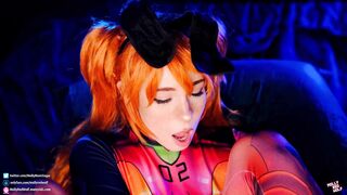 Hot Slut Asuka Langley. Sloppy Blowjob and Pussy Creampie - MollyRedWolf