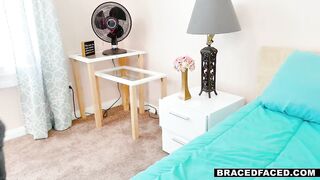 Virgin bimbo w braces facefucked pov