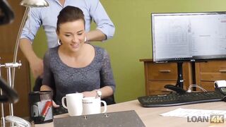 LOAN4K. Naughty loan agent uses his powers to fuck beautiful girl