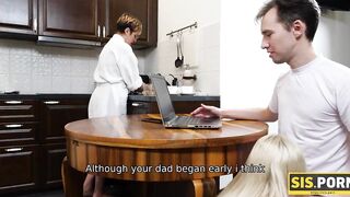 SIS. PORN. Horny guy convinces stepsis blow cock then fucks tight cunt