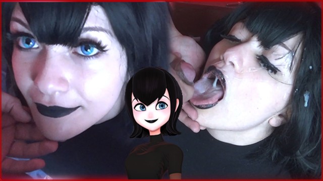 Cum Shot Cosplay - Massive Cumshot on Face of Hot Goth Teen - Mavis Cosplay Sweet Darling