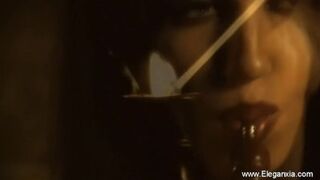 Serious Brunette Nude Seduction
