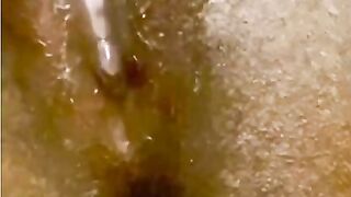 Clit massage JERKING orgasm...so creamy