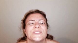 Step Sister - 15 consecutive finishes on the face of my step-sister. FACIAL