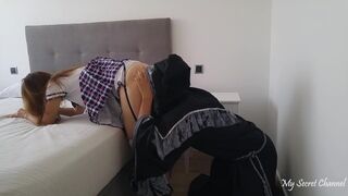 Sexy Shy Japanese Roommate Asked me to Fuck her Tight and Wet Pussy after Costume Party