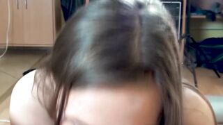 Perfect ass escort gives sloppy blowjob and swallows