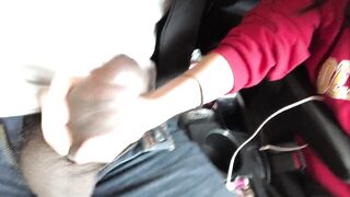 Lesbian gives Friend Handjob in Car Episode 2