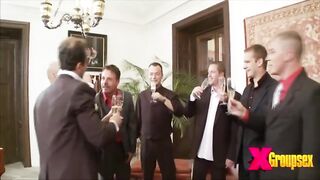 Rich Guys got their Cocks Sucked on this Gangbang