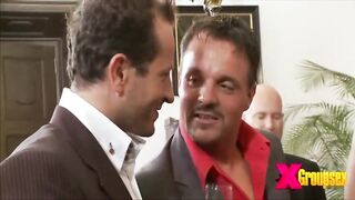 Rich Guys got their Cocks Sucked on this Gangbang