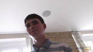 HUNT4K. Cuckold is ready to watch how his chick is having dirty fun