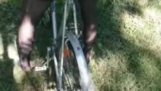 Sex with a bike, exclusive, I finished in the ass