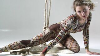 Blonde Teen Anka Merdok does Incredible Spreads