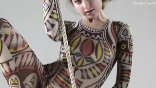 Blonde Teen Anka Merdok does Incredible Spreads