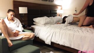 First I Fuck my GF and then her Sister - Cum inside their Pussies