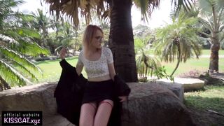 4k Public Agent - Russian Teen Flashing & Blowjob with Cum Mouth with Play