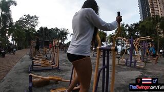 Amateur Thai Girlfriend Outdoor Workout and POV Blowjob Video