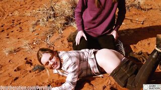 Petite Girl Sucks on Big-ass Blond Girl's Ass in the Beautiful American Heartland
