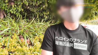 4K - Threesome with Lucky Guy on Roadside