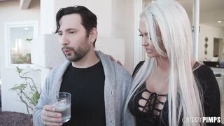 Husband Cucked by Hot Big Tits Blonde MILF who Pounds her Doggystyle