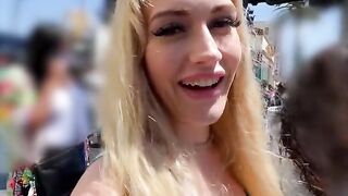 Teen Blonde Babe EMMA STARLETTO Gets Creampied on Hollywood Blvd