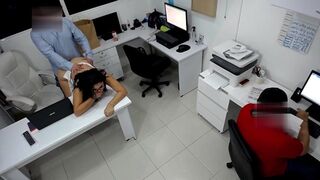 Girl Boss Fucks her Coworker next to the Assitent