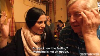 Horny Babe And Old Guy - Eveline Dellai