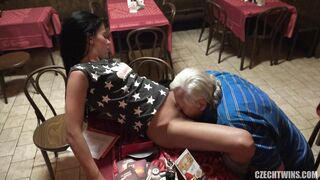 Horny Babe And Old Guy - Eveline Dellai