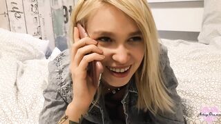 Young Blonde Deep Sucking Huge Black Cock and Fucking