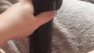 Fucking my Tight Pink Pussy with Moms Huge BBC Dildo & Squirting everywhere