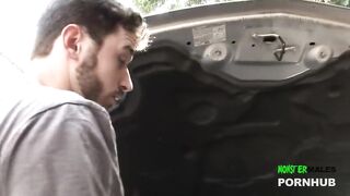 MONSTERMALES - Asian Leilani Li Sucks James Deen Big Dick in the Car and then Gets Fucked at Home