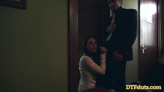 Teenage Slut Janice Griffith Sucks Cock and Fucks Backstage Unscripted Sex