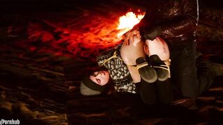 Real Anal Virgin Tied up in Desert at Night for Anal Training, ATM, and Hard Paddling (documentary)
