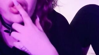 Cute Goth Girl Squirts and Fucks Inked Pussy