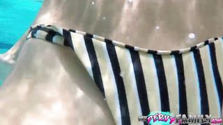 Hot Blonde Stepsister Khloe Fucks Brother in the Pool